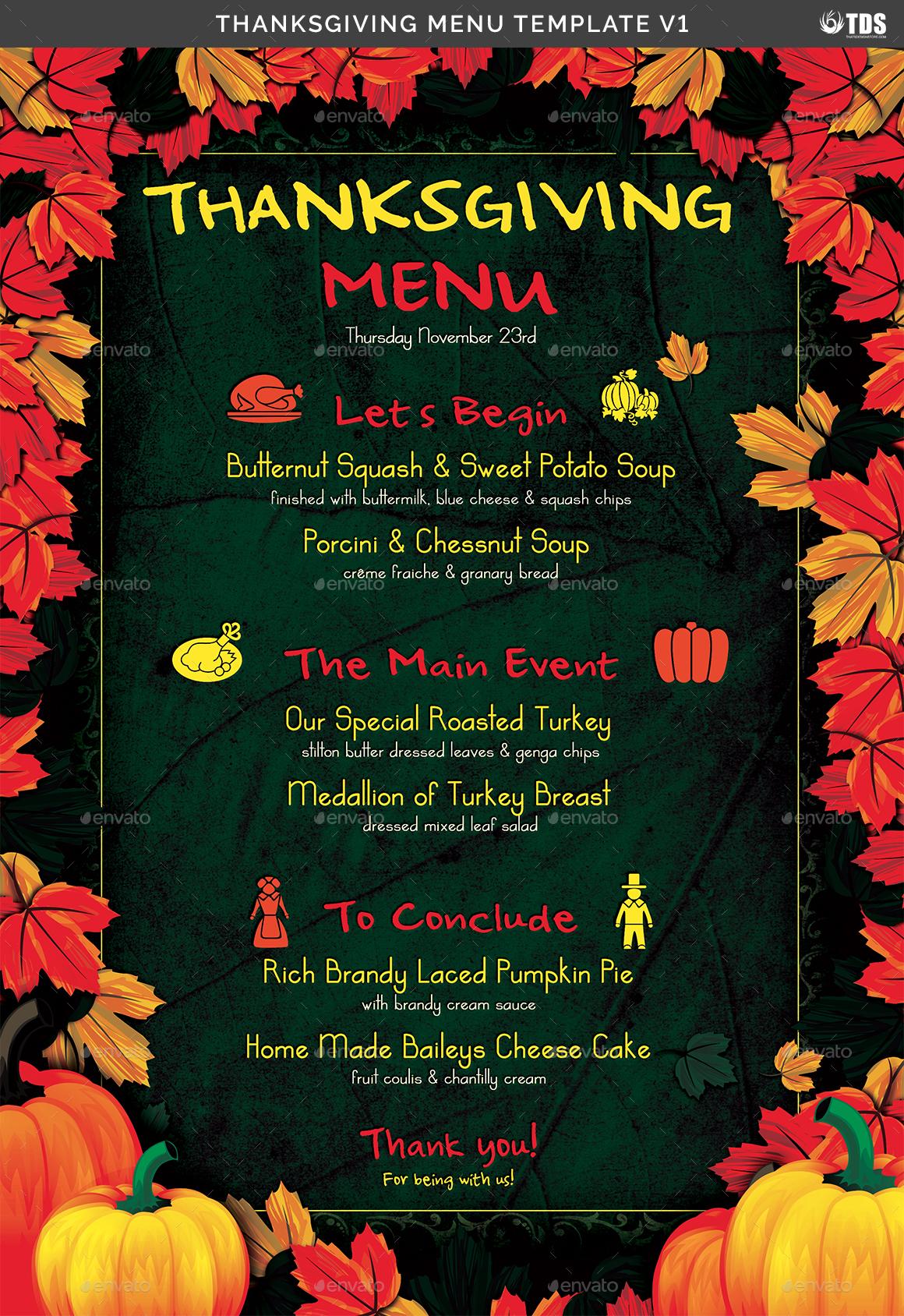 Thanksgiving Menu Template V1 by lou606 GraphicRiver